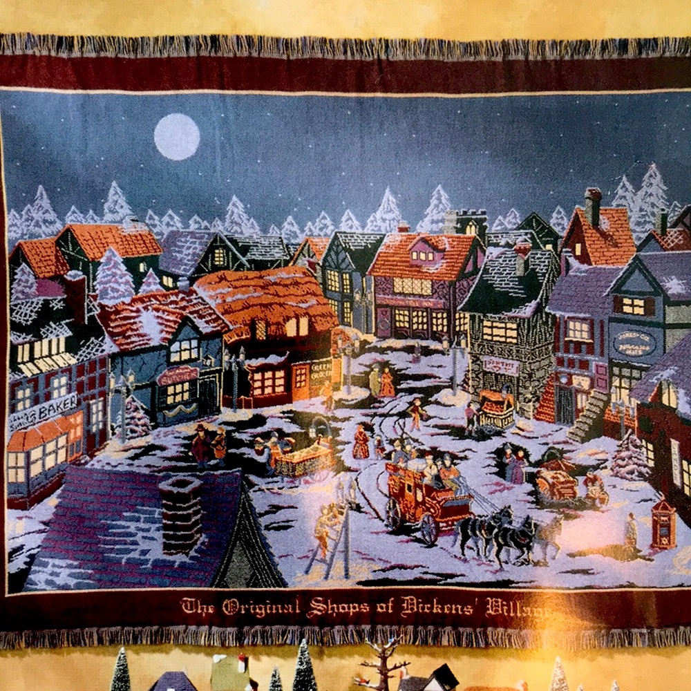Dept 56 THE ORIGINAL SHOPS OF DICKEN’S VILLAGE Throw Goodwin Weavers Cotton NEW